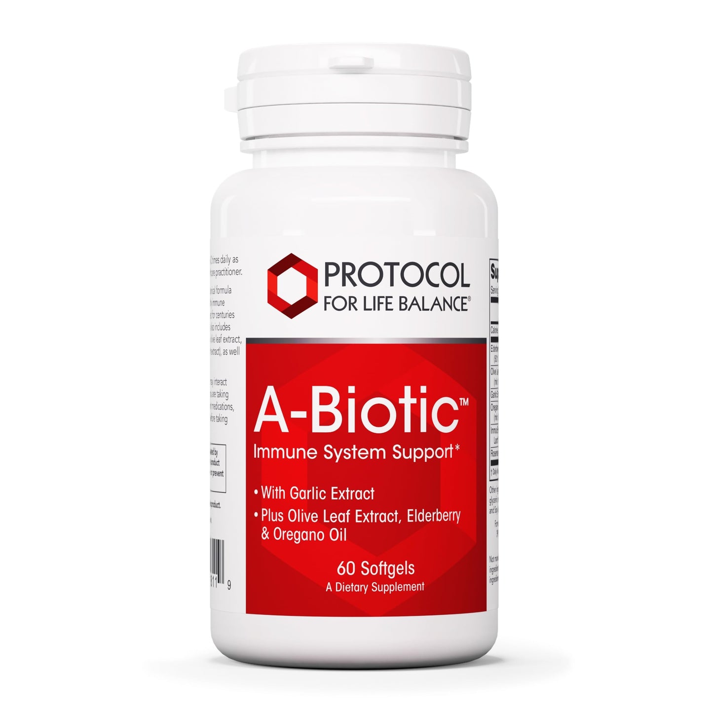 Protocol A-Biotic - Immune Support Supplement* - Garlic Supplement - with Elderberries, Olive Leaf Extract, Oregano & Rosemary Oils - Dairy & Egg Free - 60 Softgels