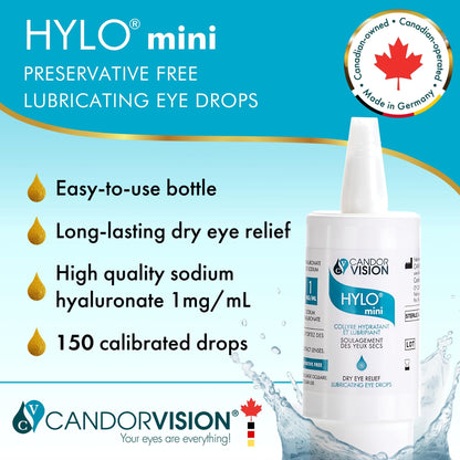 CandorVision HYLO® mini Preservative-Free Eye Drops (150 Drops, 5ml)