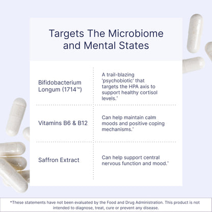 Microbiome Labs Zenbiome COPE - Probiotic Mood Support Supplement with Vitamin B6, B12 & Saffron Extract - Promotes Better Occasional Stress Coping (60 Capsules)