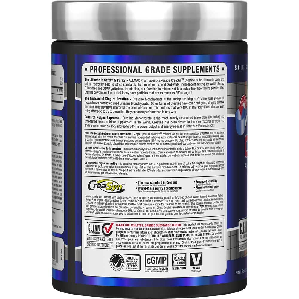 ALLMAX Creatine Monohydrate Powder, Micronized, Unflavored, 1000 g