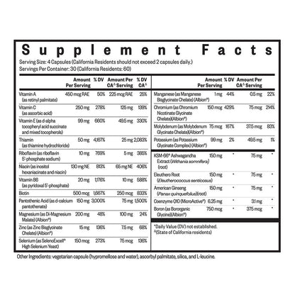 Seeking Health Multivitamin Sensitive, Daily Vitamin Without Folate, B12, Copper, Iron, Iodine, Vitamins D and K, and Calcium, Antioxidant Support, Vegetarian and Vegan (120 Capsules)*