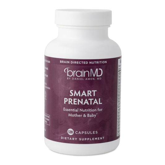 Dr Amen BrainMD Smart Prenatal - 120 Capsules - Multivitamin for Mom & Baby, Promotes Healthy Pregnancy & Growth & Development In Babies - Gluten-Free - 30 Servings