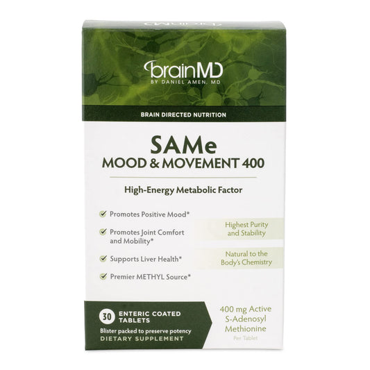 BRAINMD Dr Amen Same Mood & Movement 400-30 Tablets - Promotes Emotional Balance, Liver Health, Joint Comfort & Mobility - Gluten Free - 30 Servings