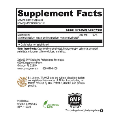 Xymogen, OptiMag(r) 125 Proprietary Blend of Patented Magnesium, 120 Vegetarian Capsules