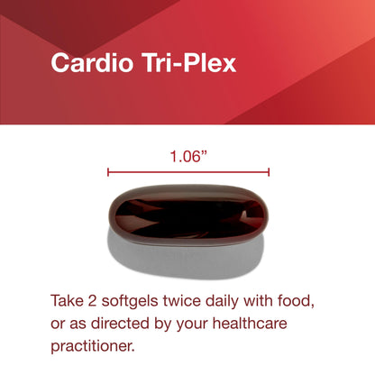 PROTOCOL FOR LIFE BALANCE Cardio Tri-Plex - Heart Health Formula - with Red Yeast Rice, CoQ10 & Omega-3 Fish Oil - DHA Dietary Supplements