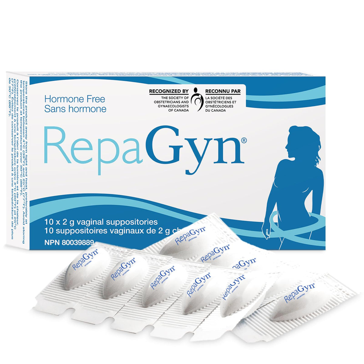 RepaGyn Vaginal Dryness Moisturizer - Helps Relieve Vaginal Dryness and Moisturizes Vaginal Tissue - Made with Hyaluronic Acid to Promote Healing of Vaginal Mucosa - Non-hormonal Natural Health Product