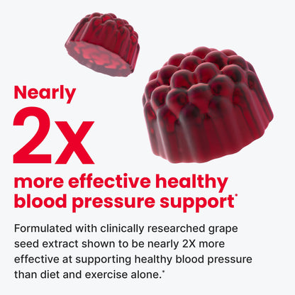 HumanN SuperBeets Heart Gummies - Beet Gummy with Energy Support, Grape Seed Extract & Beetroot Powder, Sugar Free - Pomegranate Berry Flavor, 60 Count