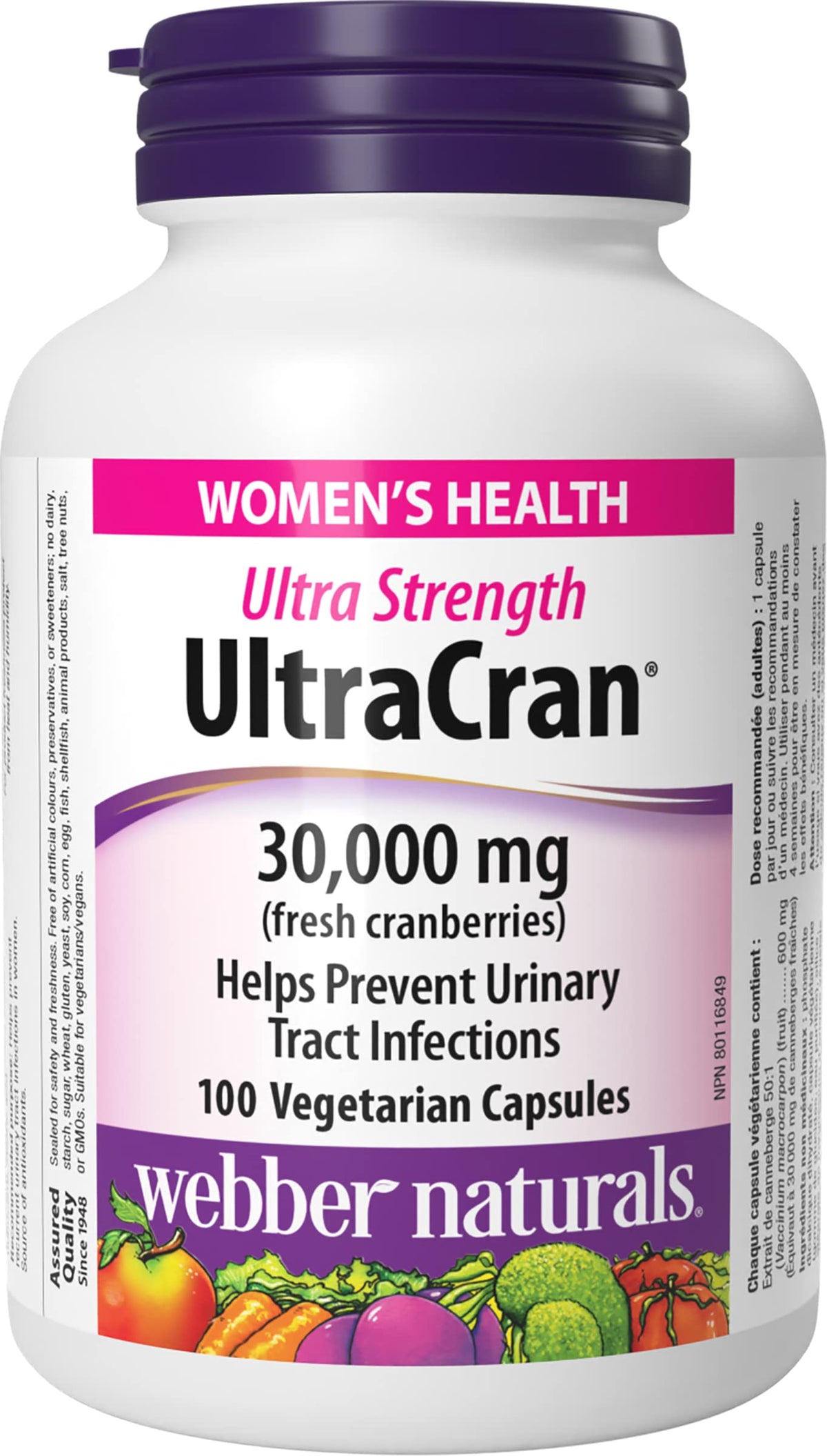Webber Naturals UltraCran Cranberry Supplement, 100 Capsules