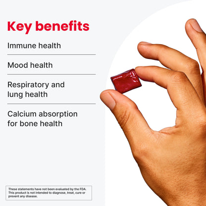 HumanN Vitamin D3 Chews - High Potency Vitamin D 5000iu (125mcg) Helps Support Healthy Mood, Immunity, Respiratory Health & Bone Health, Mixed Berry Flavor, 30-Count