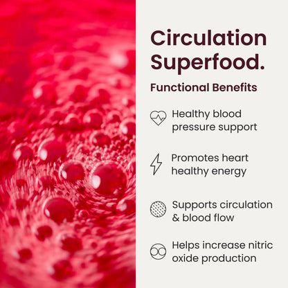 HumanN SuperBeets Beet Root Powder - Non-GMO Beetroot Superfood - Nitric Oxide Supplement for Heart Health, Circulation & Blood Pressure Support - Black Cherry, 30 Servings