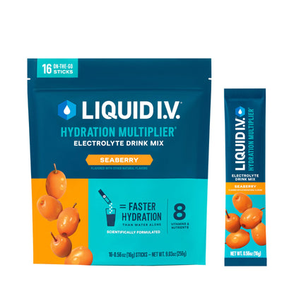 Liquid I.V.® Hydration Multiplier - Seaberry | Electrolyte Powder Drink Mix | 1 Pack (16 Servings)