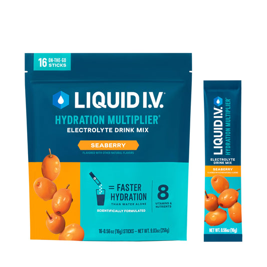 Liquid I.V.® Hydration Multiplier - Seaberry | Electrolyte Powder Drink Mix | 1 Pack (16 Servings)