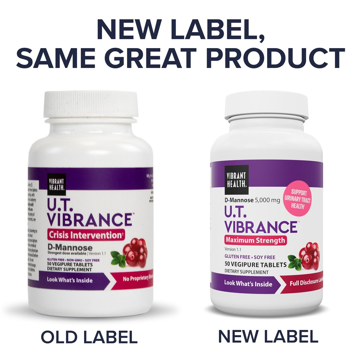 Vibrant Health, U.T. Vibrance, Crisis Intervention for Urinary Tract Health, 50 Tablets