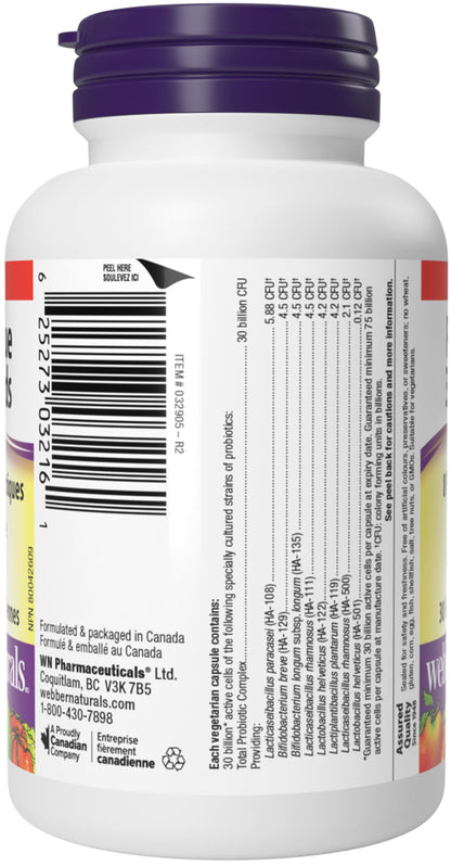 Webber Naturals Probiotic 30 Billion, 30 Capsules