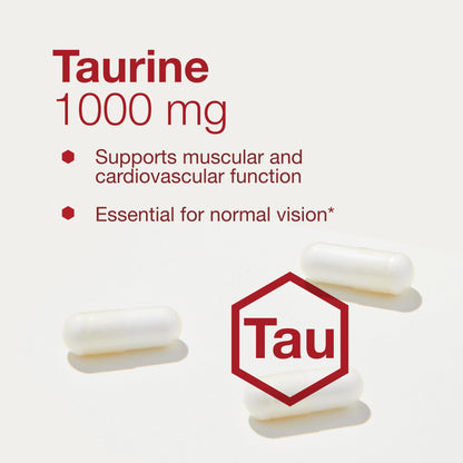 PROTOCOL FOR LIFE BALANCE Taurine 1,000mg - Amino Acid Like - Muscle, Heart, Brain, and Eye Health - 100 Veg Caps