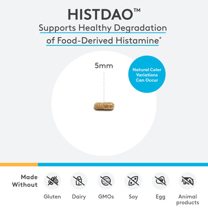 XYMOGEN HistDAO - DAO Enzyme Supplement to Supports Healthy Degradation of Food-Derived Histamine - Diamine Oxidase for Digestive Health 20,000 HDU Per Serving (60 Tablets)