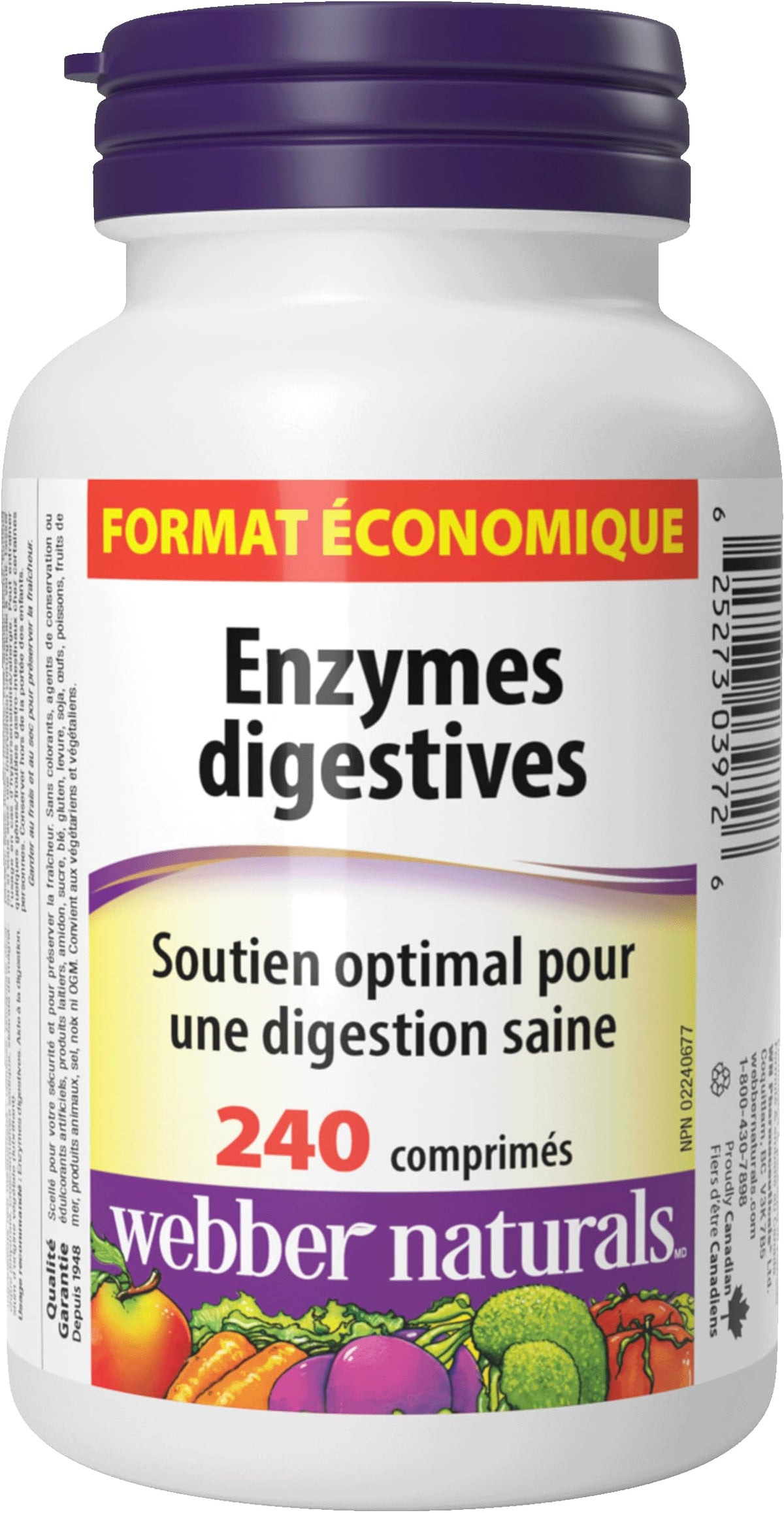 Webber Naturals Digestive Enzymes, 240 Tablets, Value Size