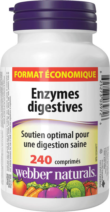 Webber Naturals Digestive Enzymes, 240 Tablets, Value Size