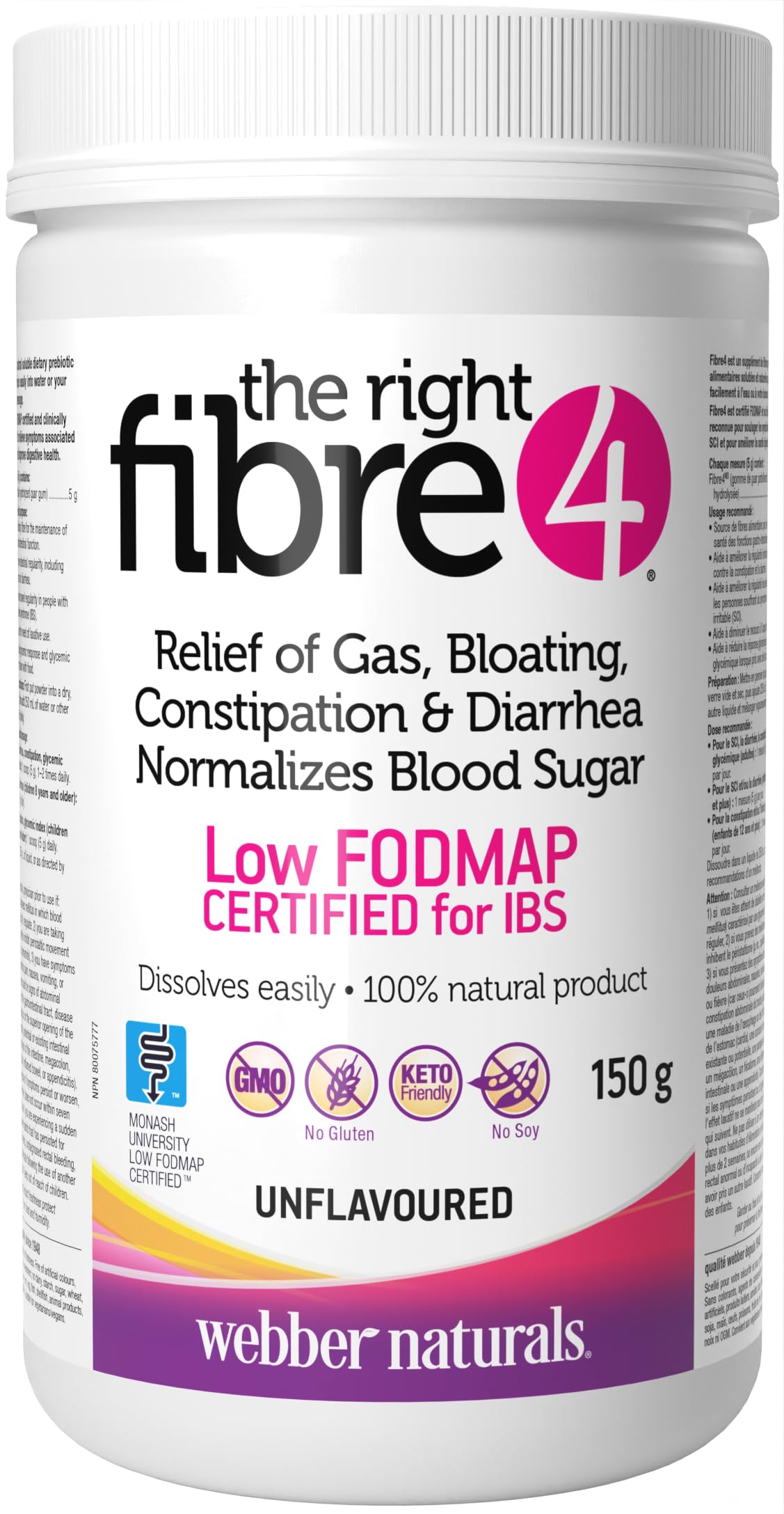 Fibre4 All-Natural Soluble Dietary Fibre Supplement, 150g, Unflavoured