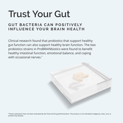 Dr Amen BrainMD ProBRAINbiotics - 3 Billion CFU, 60 Capsules - Promotes Gut Health - Gluten Free - 60 Servings