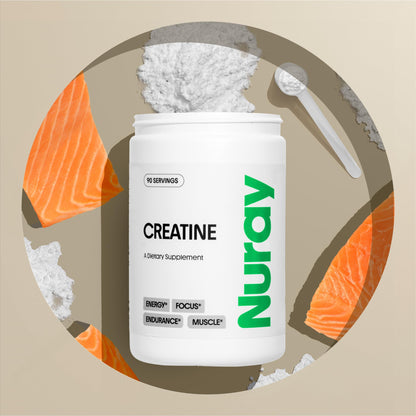 Nuray Premium Creatine Monohydrate Powder – Energy Enhancer and Exercise Performance & Recovery, Support Muscle Mass & Brain Function – Unflavored, 90 Serving, Vegetarian