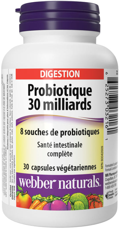 Webber Naturals Probiotic 30 Billion, 30 Capsules
