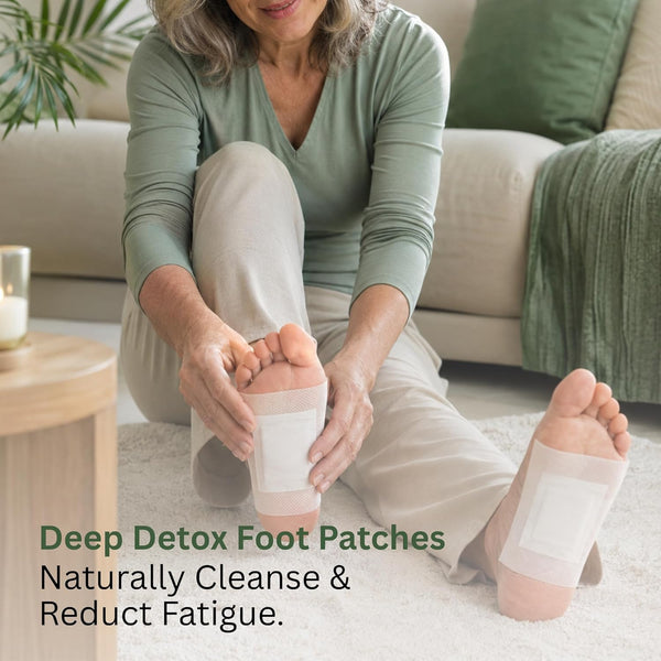 FootAura Overnight Foot Patches – Full Body Detox & Cleanse – Bamboo Vinegar Extract – Purify, Reset & Recharge – 14 Count