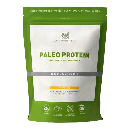 Amy Myers MD Pure Paleo Protein Powder - Clean Grass Fed Pasture Raised Protein - Hormone Free, Non-GMO, Gluten & Dairy Free - Perfect for Keto and Paleo - Unflavored - 28.57 oz