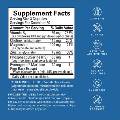 BRAINMD Dr Amen Attention Support - 90 Capsules - Promotes Mental Focus & Impulse Control - Gluten Free - 30 Servings