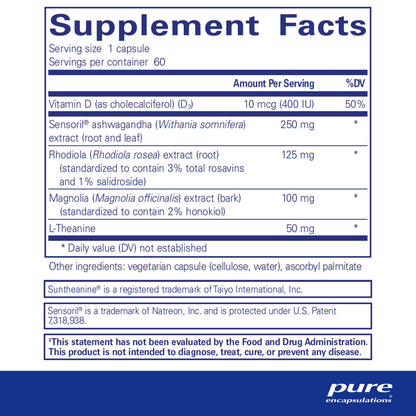 Pure Encapsulations Cortisol Calm - Supports Cortisol Health & Relaxation - Contains Ashwagandha & L-Theanine - Restful Sleep - 60 Capsules