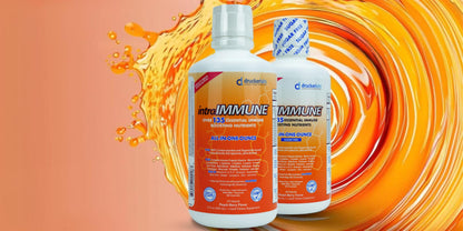 Drucker Labs -IntraIMMUNE Organic Liquid Daily Immune & Defense Support, Multivitamin, Elderberry, Echinacea, Zinc, Vitamin D, C E, Vegan, Non GMO, Gluten Free (32 oz., Sugar Free Peach Berry)