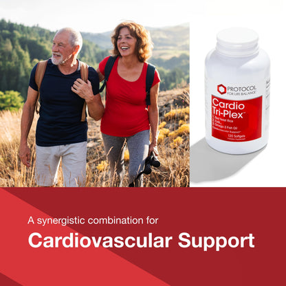 PROTOCOL FOR LIFE BALANCE Cardio Tri-Plex - Heart Health Formula - with Red Yeast Rice, CoQ10 & Omega-3 Fish Oil - DHA Dietary Supplements