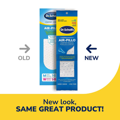 Dr. Scholl's® Air-Pillo® Comfort Insoles, Ultra-Soft Cushioning and Lasting Comfort with Two Layers of Foam that Fit in Any Shoe, Unisex (Men 7-13) (Women 5-10), 1 Pair, Trim to Fit Inserts