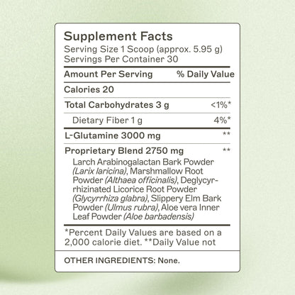 Amy Myers MD Leaky Gut Revive Powder for Leaky Gut Repair -L Glutamine, Slippery Elm -Supports Constipation, Diarrhea, Bloating, Heartburn, SIBO -Licorice & Marshmallow Root - Unflavoured-6.30 Oz