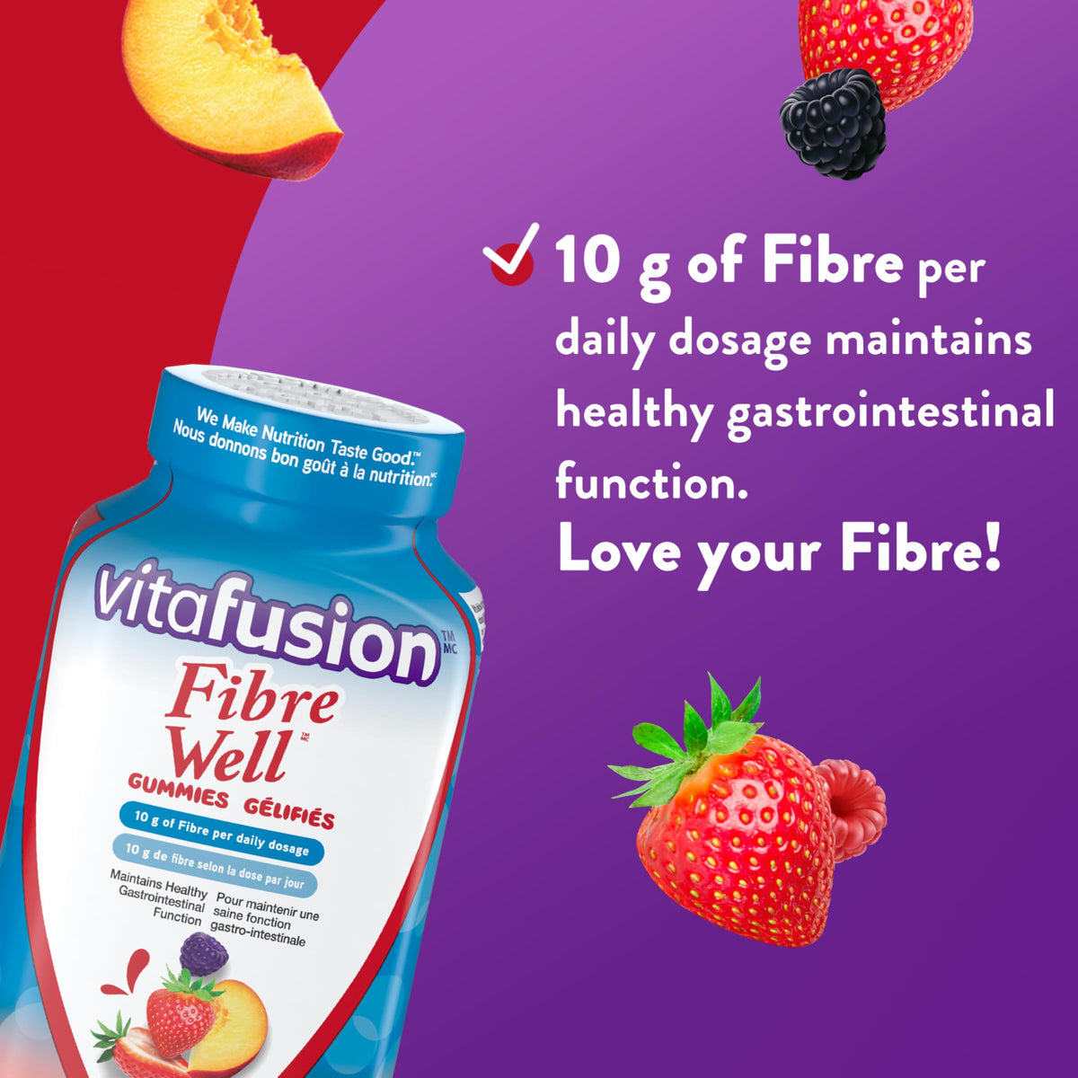 Vitafusion Fibre Well Fiber Supplements | 10g | 90 Gummies