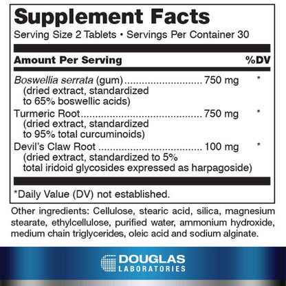 Douglas Laboratories Boswellia-Turmeric Complex | Botanical Extracts to Support Normal Recovery of Joints and Muscles After Exercise or Activity* | 60 Tablets