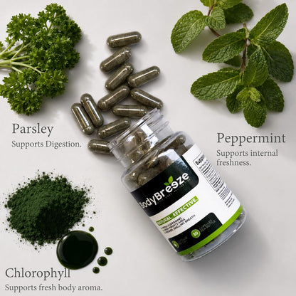 BodyBreeze Internal Deodorant Supplement - 30 Capsules