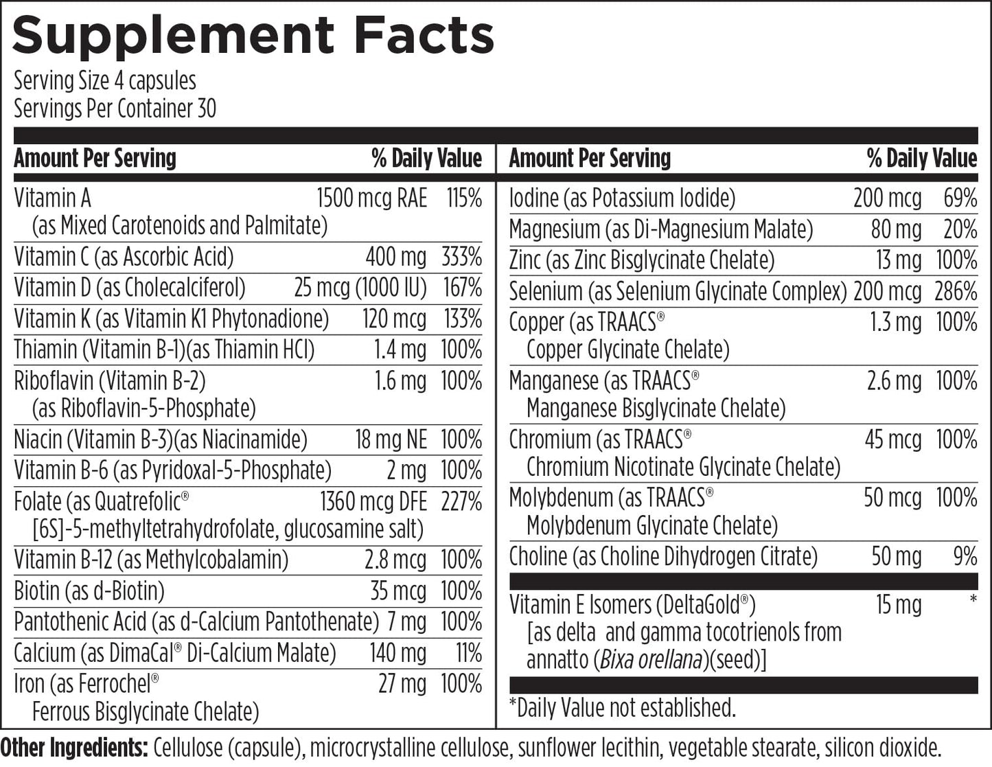 Designs for Health Prenatal Pro Methylated Multivitamin for Women - Prenatal Vitamins with Iron, A, D, E + Vitamin K with Methylated Folate, Calcium Magnesium Zinc for Nursing + Postpartum (120 Caps)