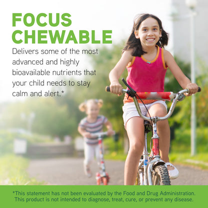 DAVINCI Labs Focus Chewable - Supplement to Support Behavior, Brain Health, and Immune Health for Kids* - with Vitamin B6, Folate, Vitamin B12, and More - Orange Flavor -Sugar-Free - 90 Tablets