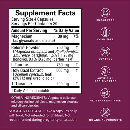 BRAINMD Dr Amen Everyday Stress Relief - 120 Capsules - Promotes Relaxation & Focus - Non-Drowsy - Gluten Free - 30 Servings
