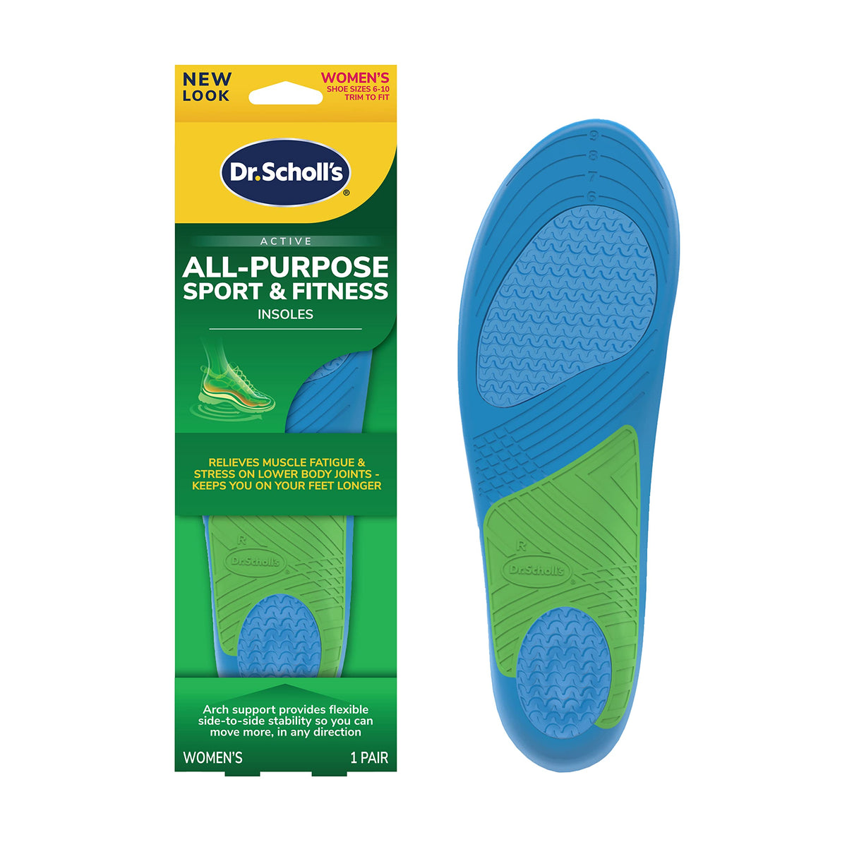 Dr. Scholl’s Athletic Series Sport Insoles for Women, 1 Pair, Size 6-10