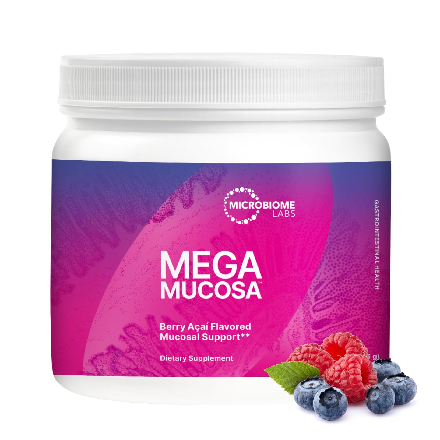 Microbiome Labs MegaMucosa Gut Health Powder - Digestive Supplement with Complete Mucosal Support for Healthy Gut & Immune Function - Dairy-Free Immunoglobulins & Amino Acids - Berry Acai (5.5 oz)