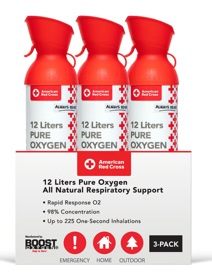 American Red Cross + Boost Oxygen | Extra Large 12L Canister (3 Pack)