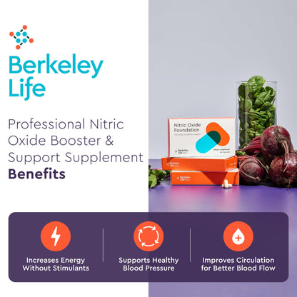 Berkeley Life Professional - Nitric Oxide Booster & Test Strips - 20 Day Capsules and 4 Test Strips - Trial Pack
