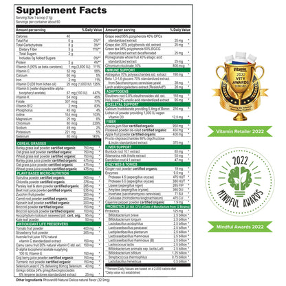Vibrant Health, Green Vibrance, Vegan Superfood Powder, Boost Energy, 60 Servings