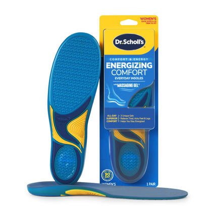 Dr. Scholl's Comfort and Energy Massaging Gel Insoles for Women, 1 Pair, Size 6-10
