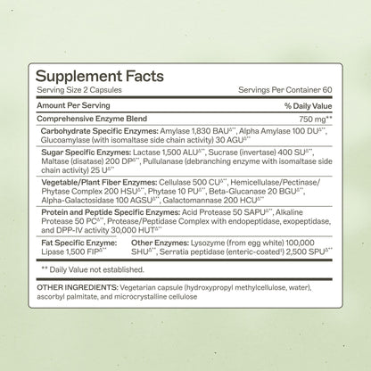 Amy Myers MD Digestive Enzymes for Digestion Aid - 19 Enzymes for Gut Health, Bloating & Stomach Issues - DPP-IV Protease Amylase Lipase Lactase Sucrase - Break Down Protein carb Sugar Fiber 120 Caps