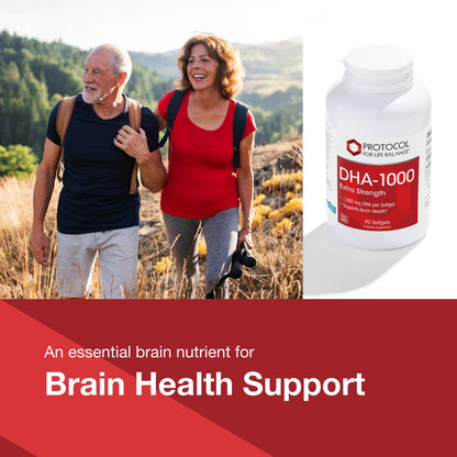 Protocol DHA-1,000 Extra Strength - DHA 1,000mg - Fish Oil Supplement - Brain Health & Support* - Easy Digestion - Non-GMO & Halal - 90 Softgels