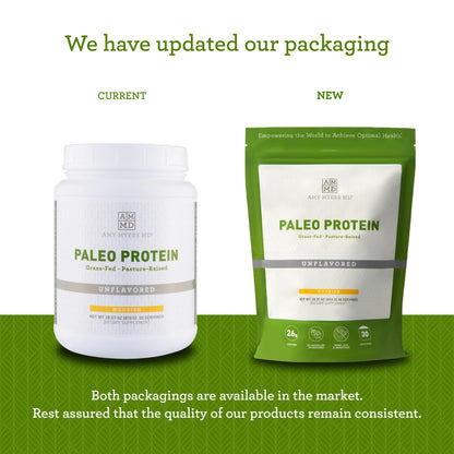 Amy Myers MD Pure Paleo Protein Powder - Clean Grass Fed Pasture Raised Protein - Hormone Free, Non-GMO, Gluten & Dairy Free - Perfect for Keto and Paleo - Unflavored - 28.57 oz