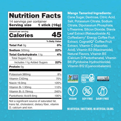 Liquid I.V.® Hydration Multiplier +Energy - Mango Tamarind | Electrolyte Powder Drink Mix | 1 Pack (14 Servings)